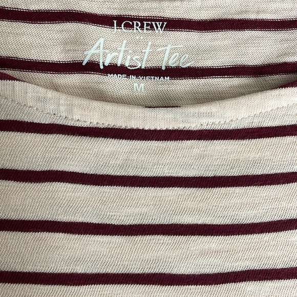 J.Crew Artist long sleeved striped tshirt in light & dark pink ladies M - Picture 2 of 10